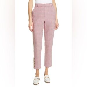 Rebecca Taylor Plaid Pink Ankle Trousers Dress Pants Slacks Size 0 Spring